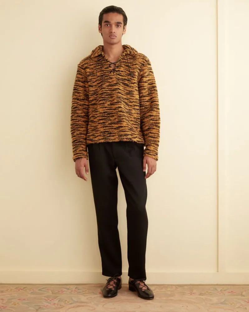 Knitwear<BODE Fleece Tie-Up Pullover Orange