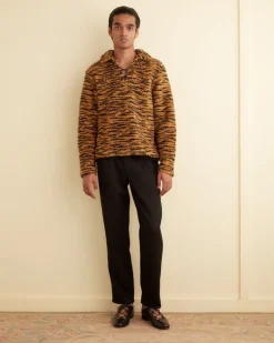 Outerwear<BODE Fleece Tie-Up Pullover Orange