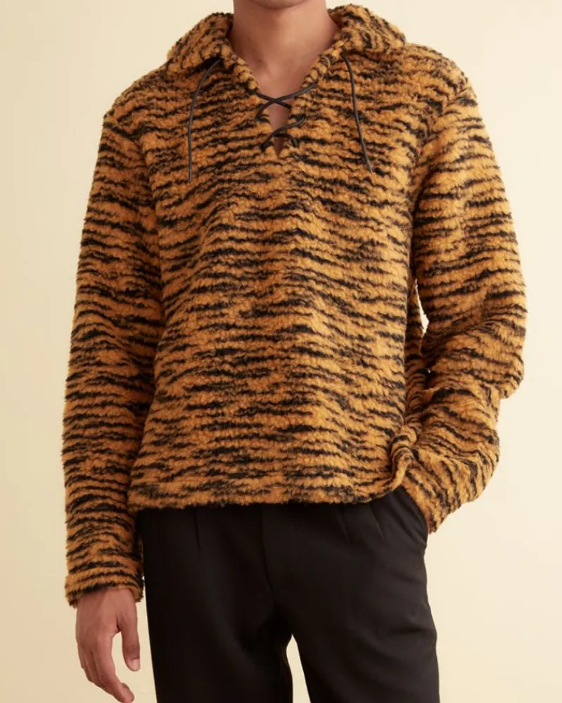 Outerwear<BODE Fleece Tie-Up Pullover Orange