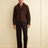Outerwear<BODE Fleece Tie-Up Pullover - Dark Brown
