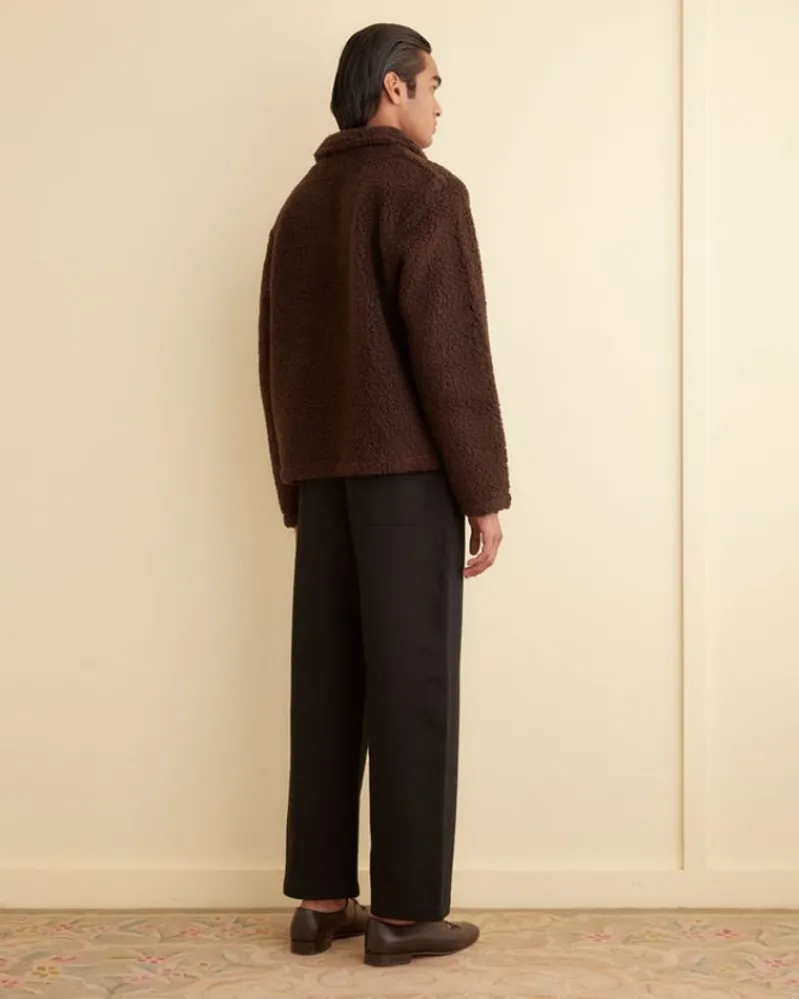 Outerwear<BODE Fleece Tie-Up Pullover - Dark Brown