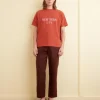Cut & Sew<BODE Flocked Nouveau Tee - Red