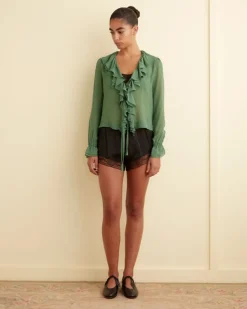 Tops<BODE Flounce Blouse Green