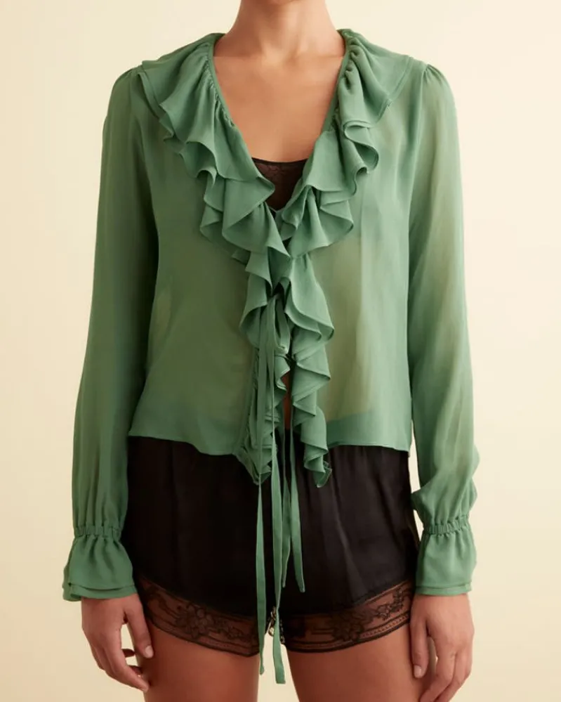Tops<BODE Flounce Blouse Green