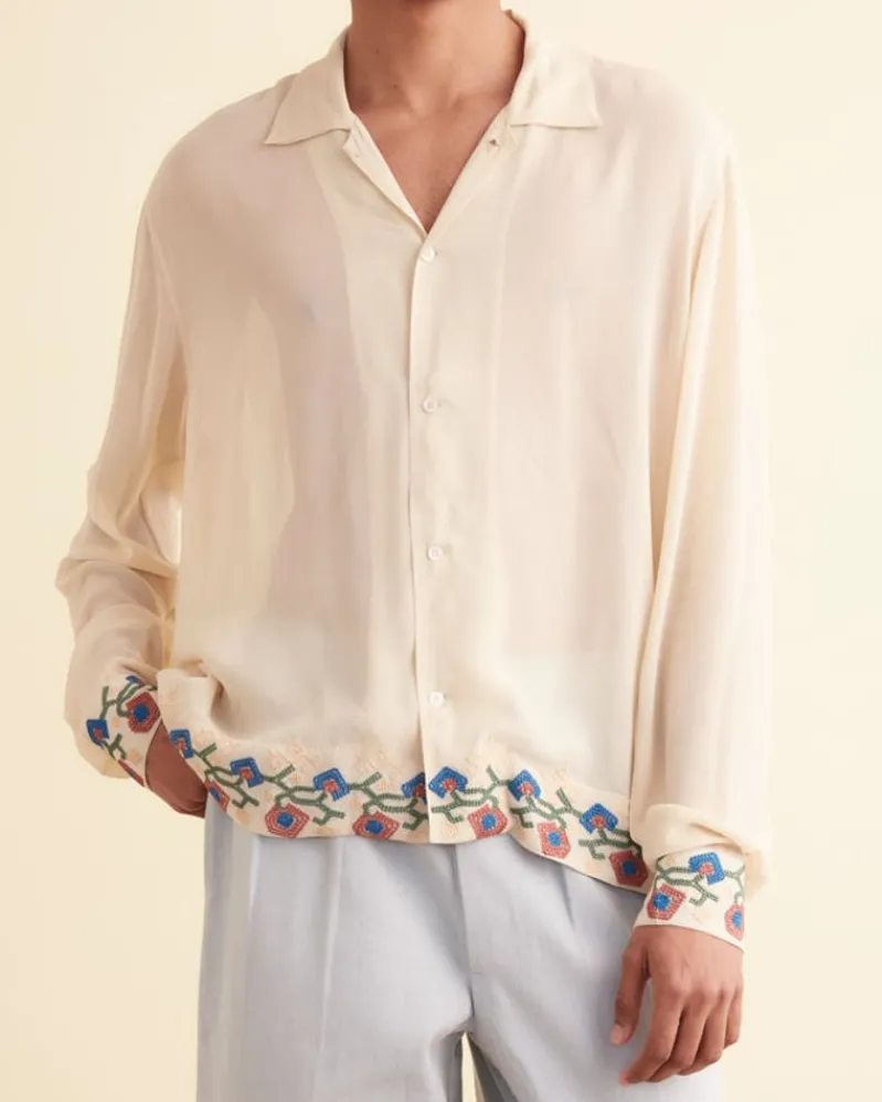 Shirts<BODE Flowering Liana Long Sleeve Shirt Cream/Multi