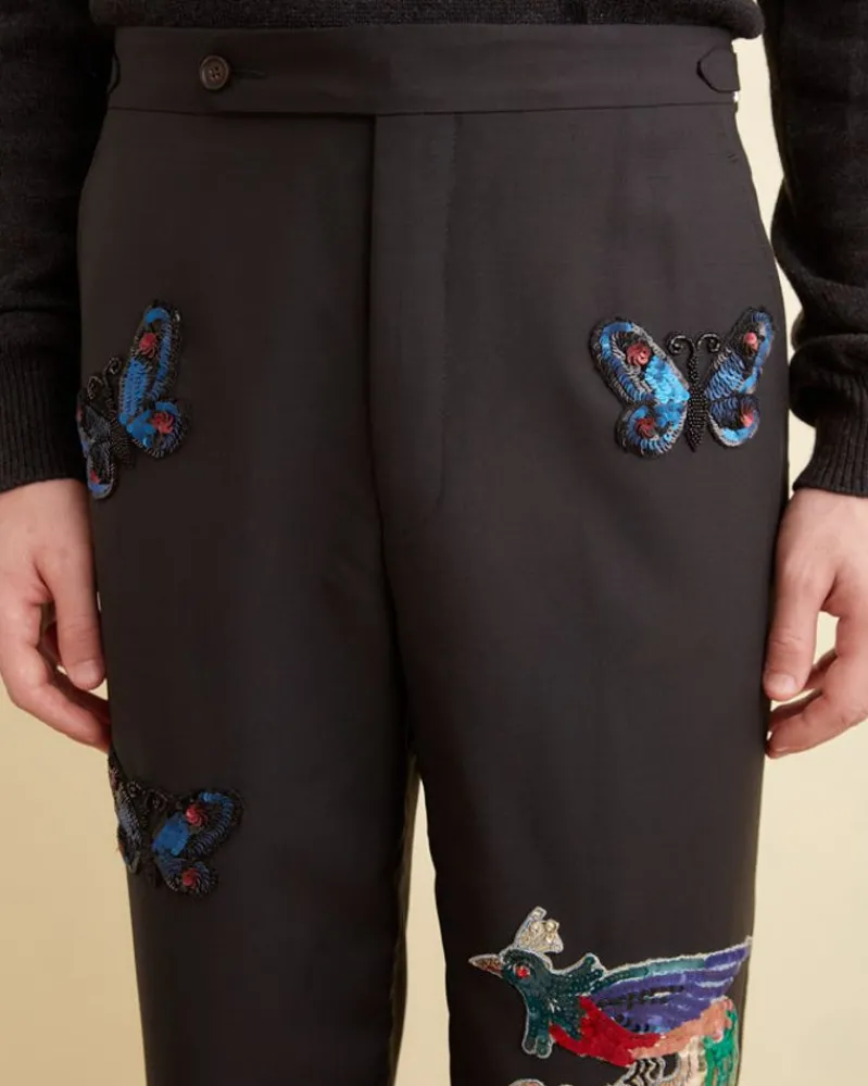 Suiting<BODE Flying Fauna Tuxedo Trousers Black