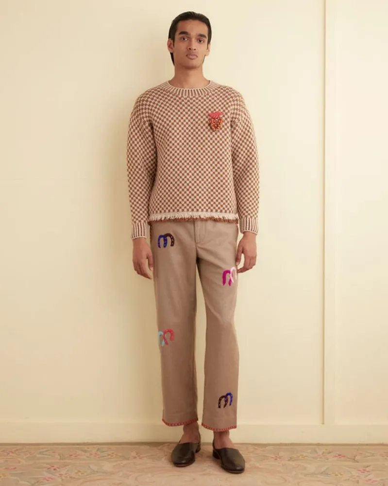 Knitwear<BODE Fringe Check Pullover - Brown