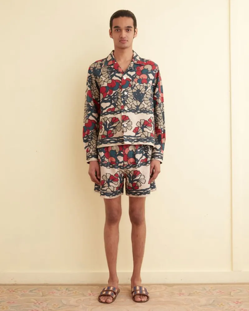 Shirts<BODE Garden Lattice Long Sleeve Shirt Ecru/Multi