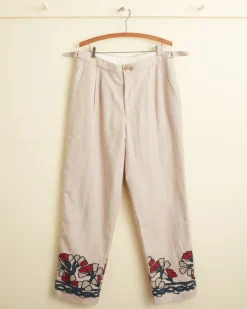 Trousers & Pants<BODE Garden Lattice Trousers Ecru/Multi
