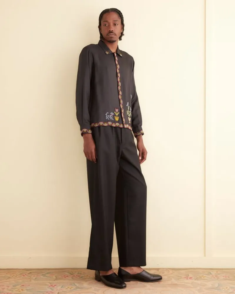 Shirts<BODE Garden Sampler Long Sleeve Shirt Black/Multi