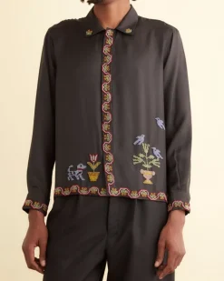 Shirts<BODE Garden Sampler Long Sleeve Shirt Black/Multi