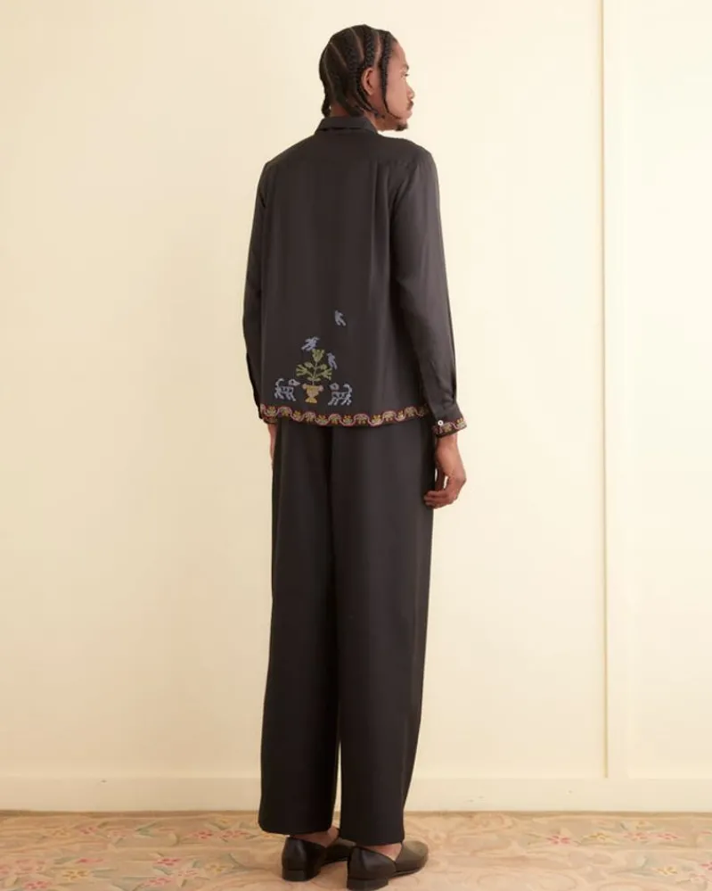 Shirts<BODE Garden Sampler Long Sleeve Shirt Black/Multi