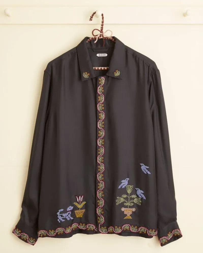 Shirts<BODE Garden Sampler Long Sleeve Shirt Black/Multi