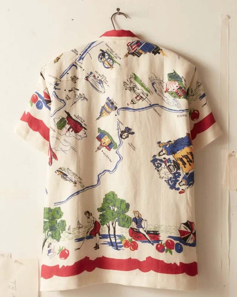 Shirts<BODE Garden State Short Sleeve Shirt Red
