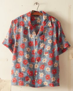 Shirts<BODE Geo Poppy Short Sleeve Shirt Blue