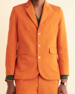 Outerwear<BODE Ginger Faille Single-Breasted Suit Jacket Orange