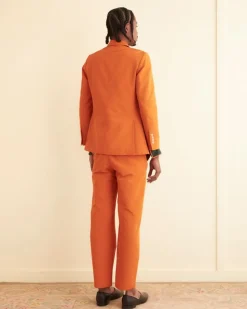 Outerwear<BODE Ginger Faille Single-Breasted Suit Jacket Orange
