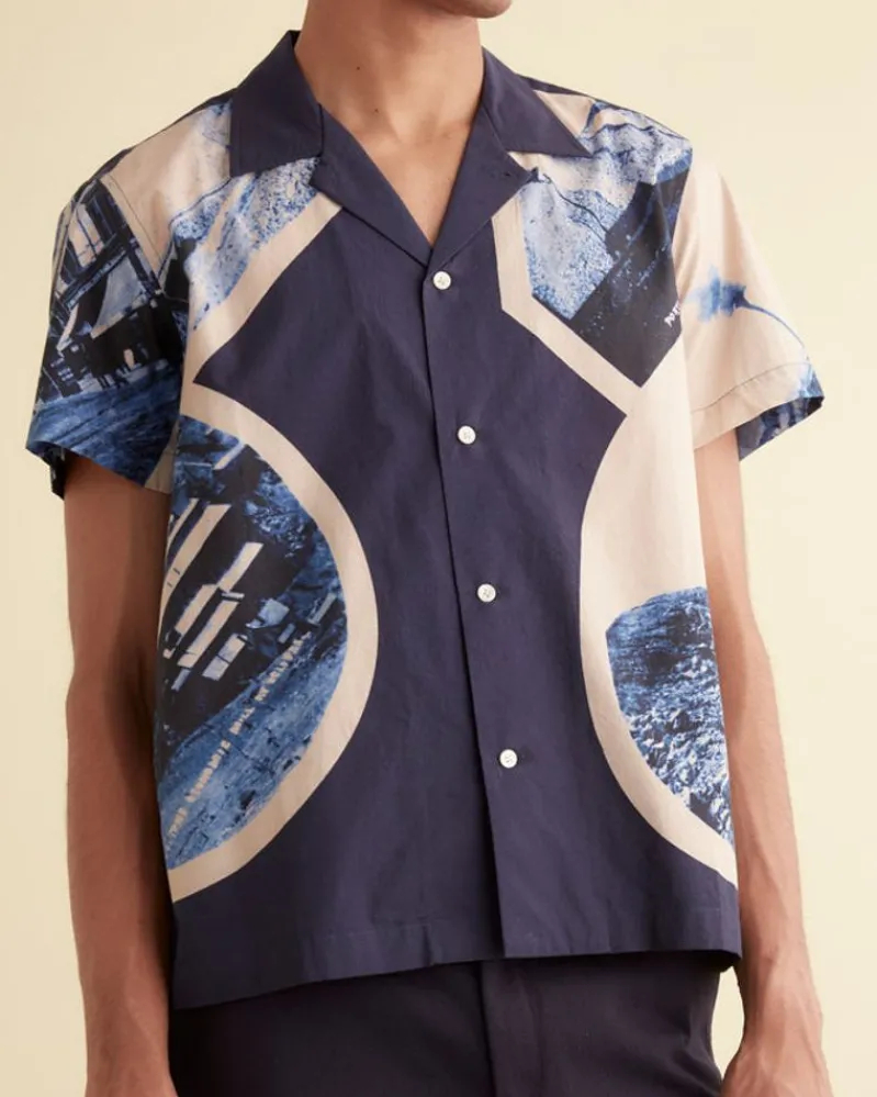 Shirts<BODE Goldfield Short Sleeve Shirt Blue