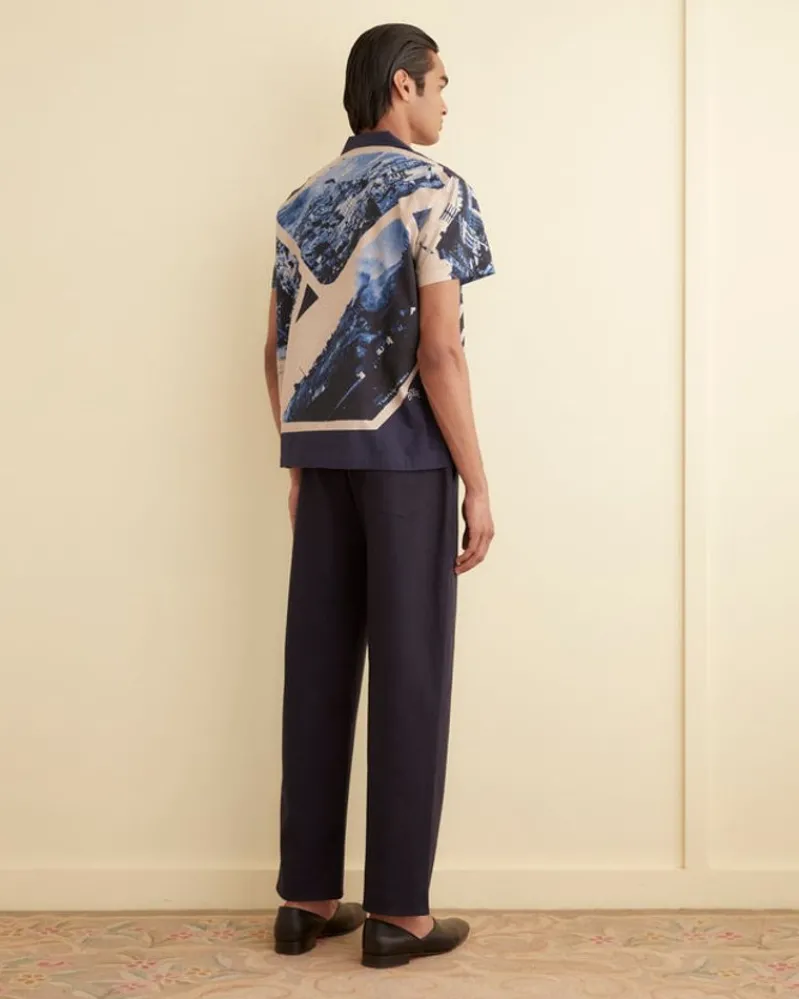 Shirts<BODE Goldfield Short Sleeve Shirt Blue