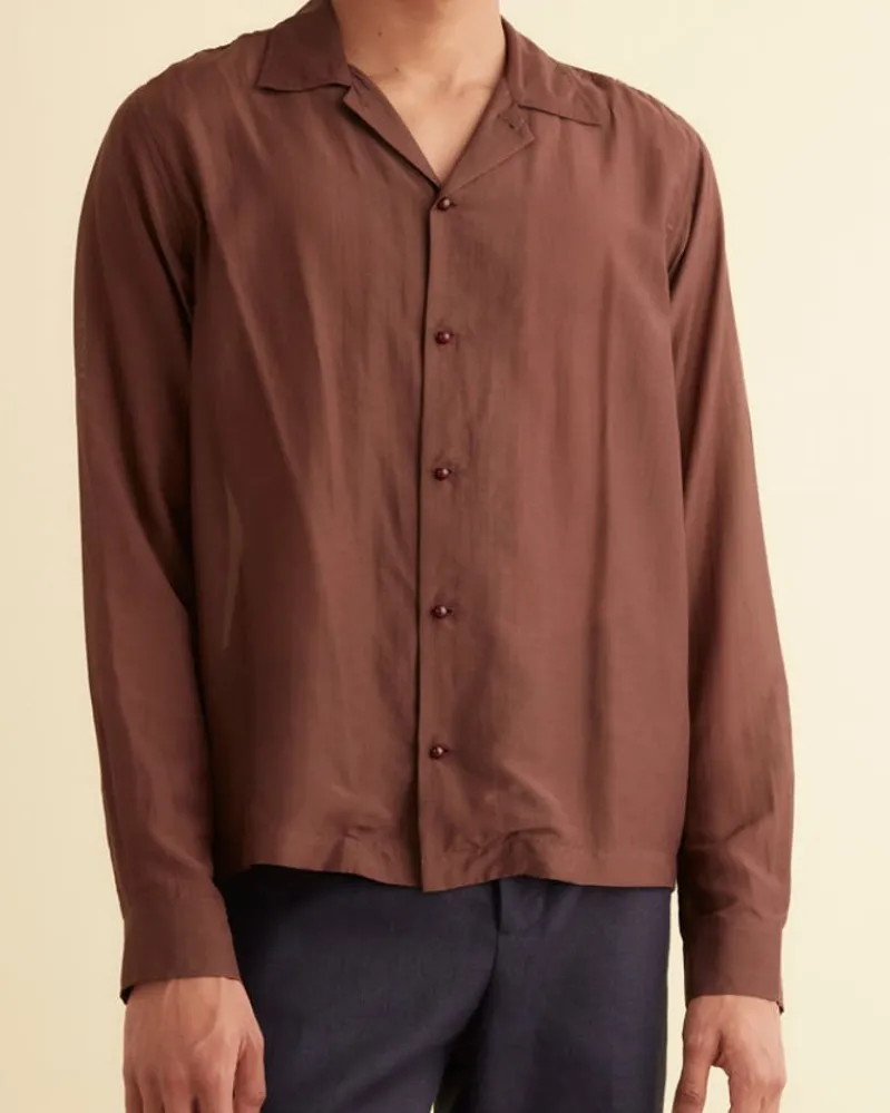 Shirts<BODE Heartwood Long Sleeve Shirt Brown