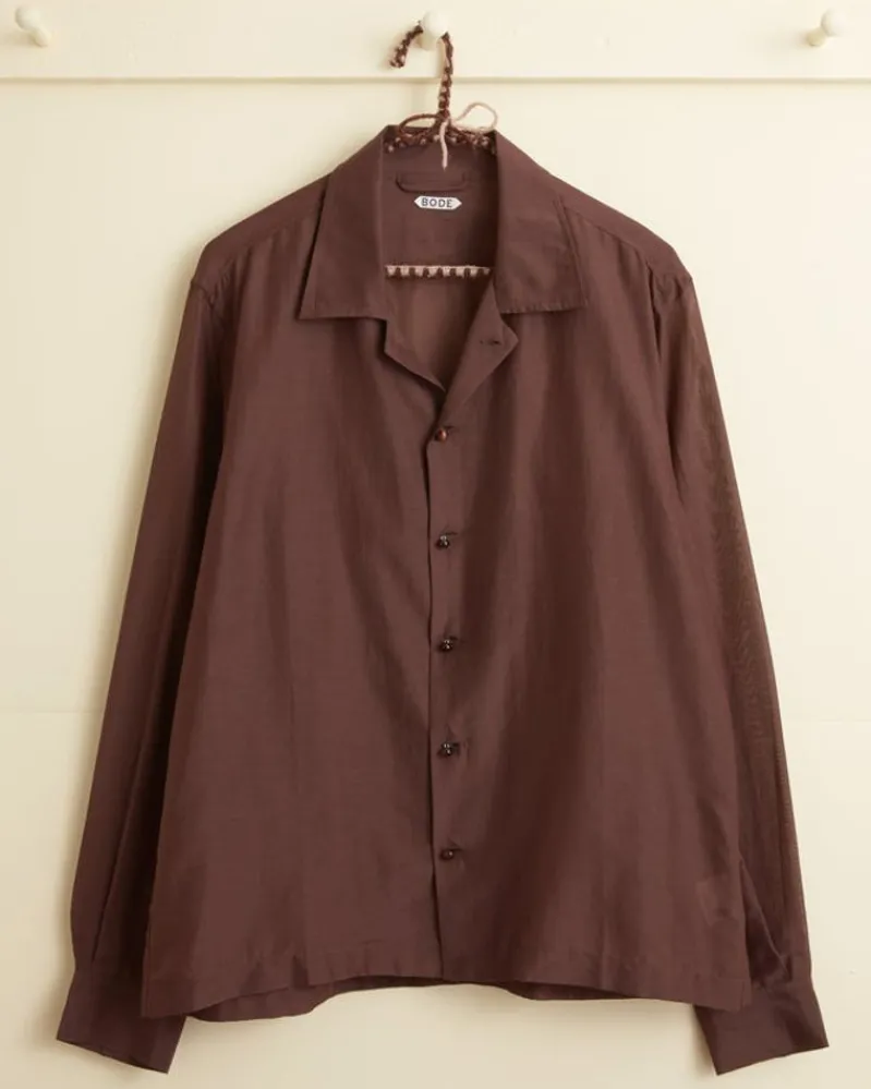 Shirts<BODE Heartwood Long Sleeve Shirt Brown