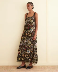 Dresses<BODE Heirloom Floral Gown Black/Multi
