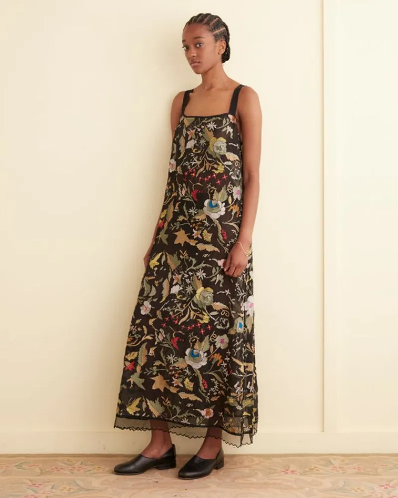 Dresses<BODE Heirloom Floral Gown Black/Multi