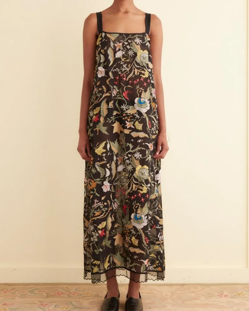 Dresses<BODE Heirloom Floral Gown Black/Multi