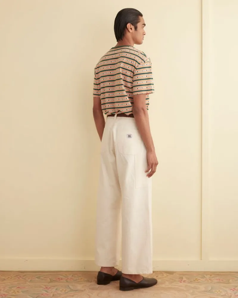 Trousers & Pants<BODE Herringbone Knolly Brook Trousers White