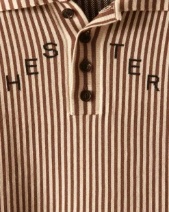Knitwear<BODE Hester Street Polo - Brown/Cream