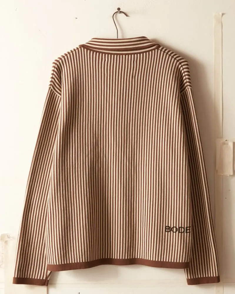Knitwear<BODE Hester Street Polo - Brown/Cream