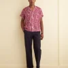 Shirts<BODE Hibiscus Spray Short Sleeve Shirt Maroon