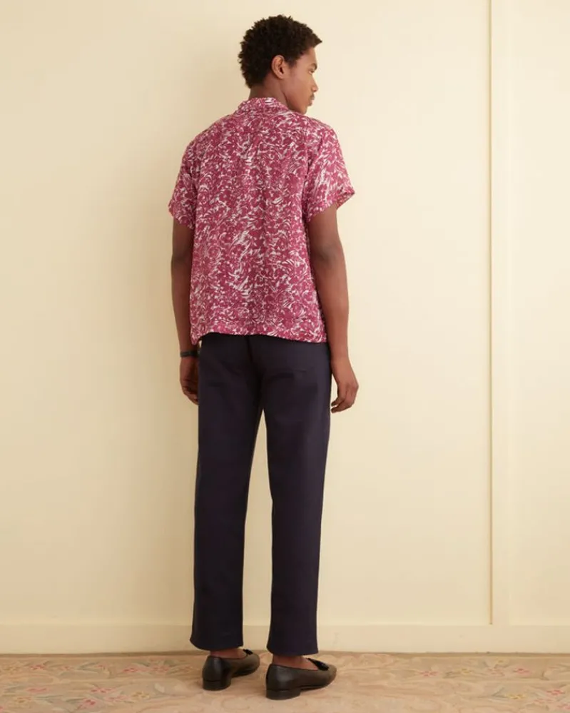 Shirts<BODE Hibiscus Spray Short Sleeve Shirt Maroon
