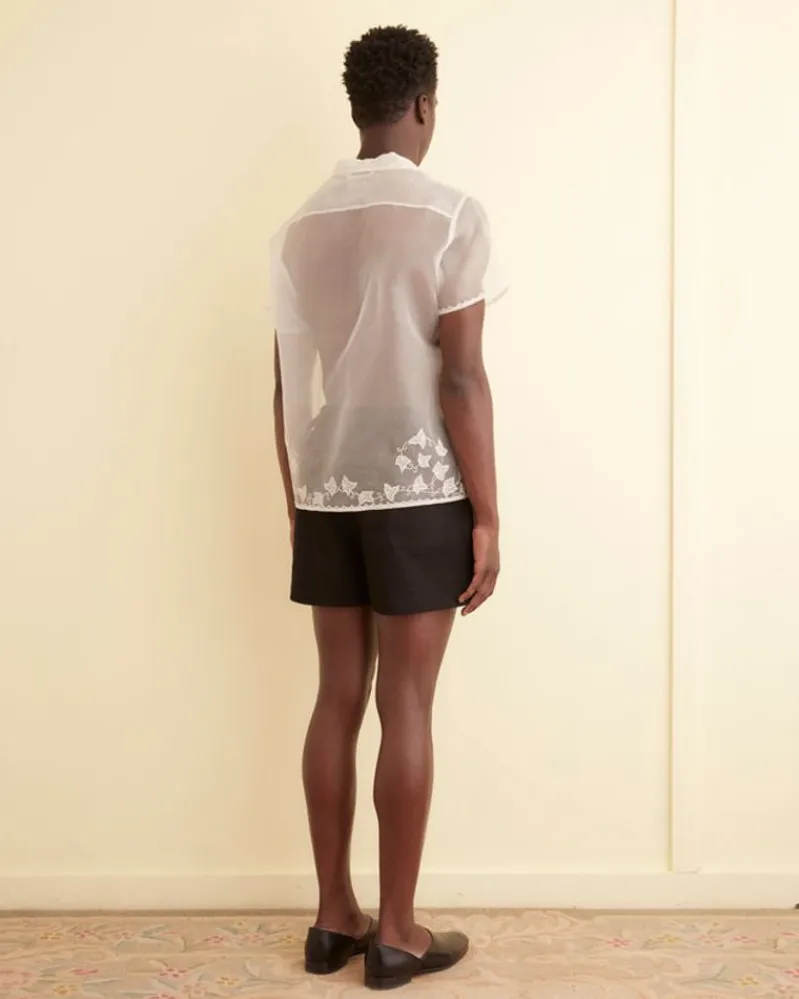 Shirts<BODE Ivy Applique Short Sleeve Shirt White