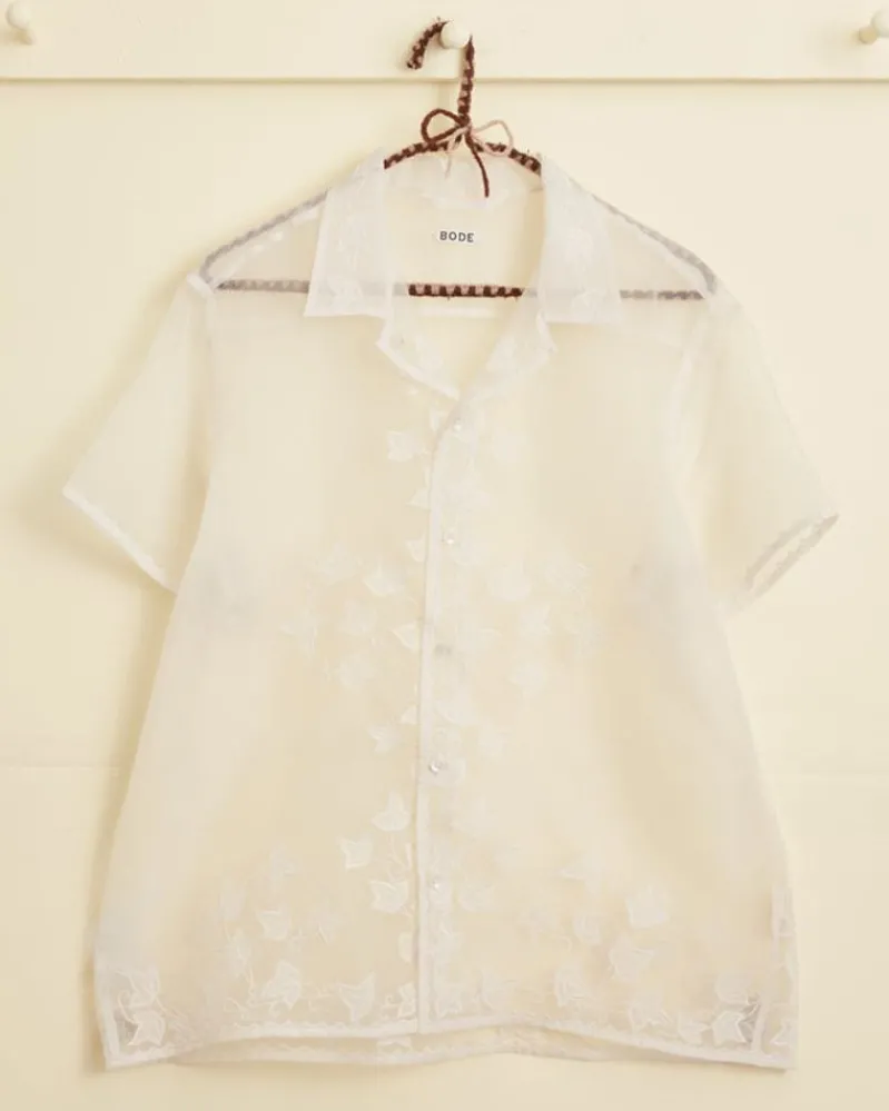 Shirts<BODE Ivy Applique Short Sleeve Shirt White