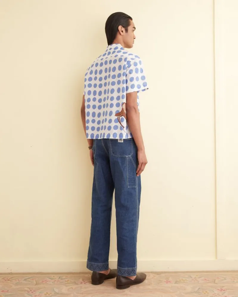 Shirts<BODE Jockey Dot Short Sleeve Shirt Blue/Multi