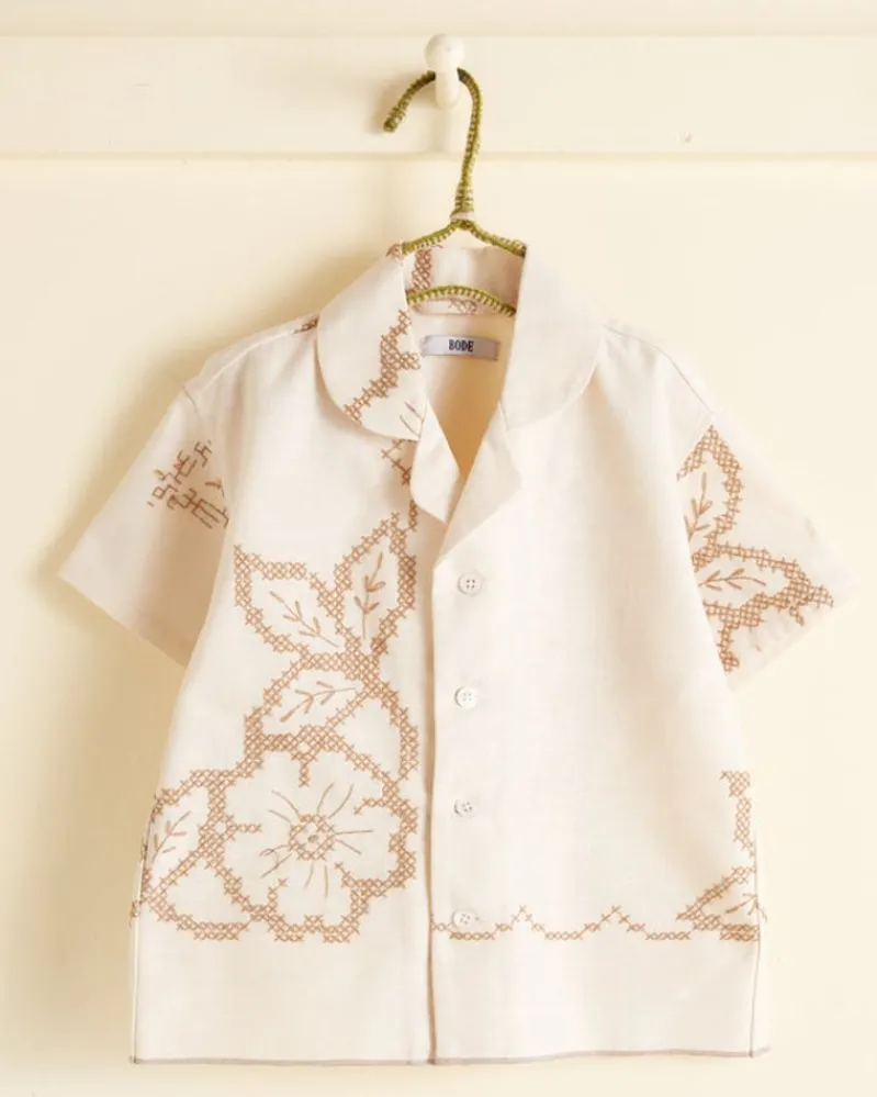 Baby Bode<BODE Kaki Flower Kids' Shirt - Os