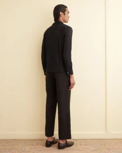 Shirts<BODE Lattice Lace Long Sleeve Shirt - Black