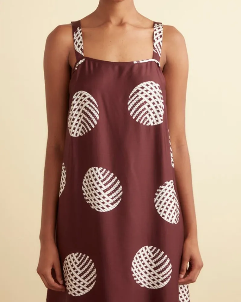 Dresses<BODE Lattice Sphere Column Gown Burgundy