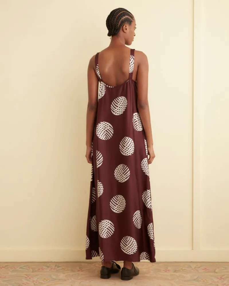 Dresses<BODE Lattice Sphere Column Gown Burgundy