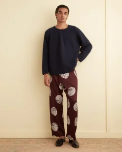 Trousers & Pants<BODE Lattice Sphere Pajama Pants Burgundy