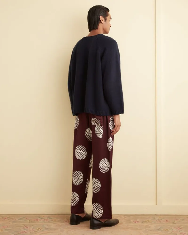 Trousers & Pants<BODE Lattice Sphere Pajama Pants Burgundy