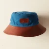 Accessories<BODE Leather Brim Bucket Hat - Tan/Blue