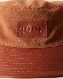 Accessories<BODE Leather Brim Bucket Hat - Tan/Brown