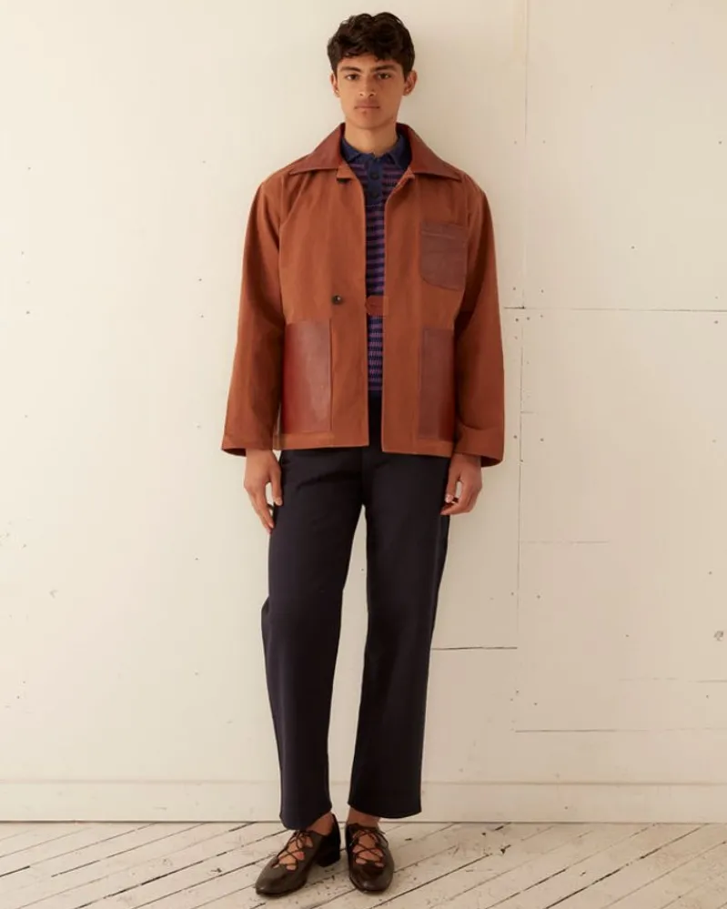 Outerwear<BODE Leather Tab Jacket - Tan/Brown