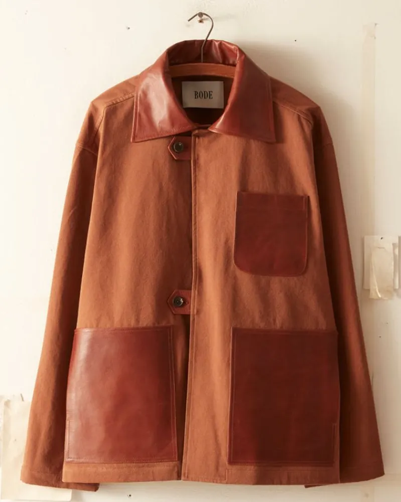Outerwear<BODE Leather Tab Jacket - Tan/Brown