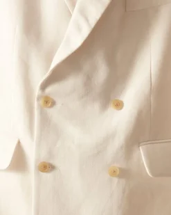 Outerwear<BODE Linen Double-Breasted Suit Jacket - Ivory