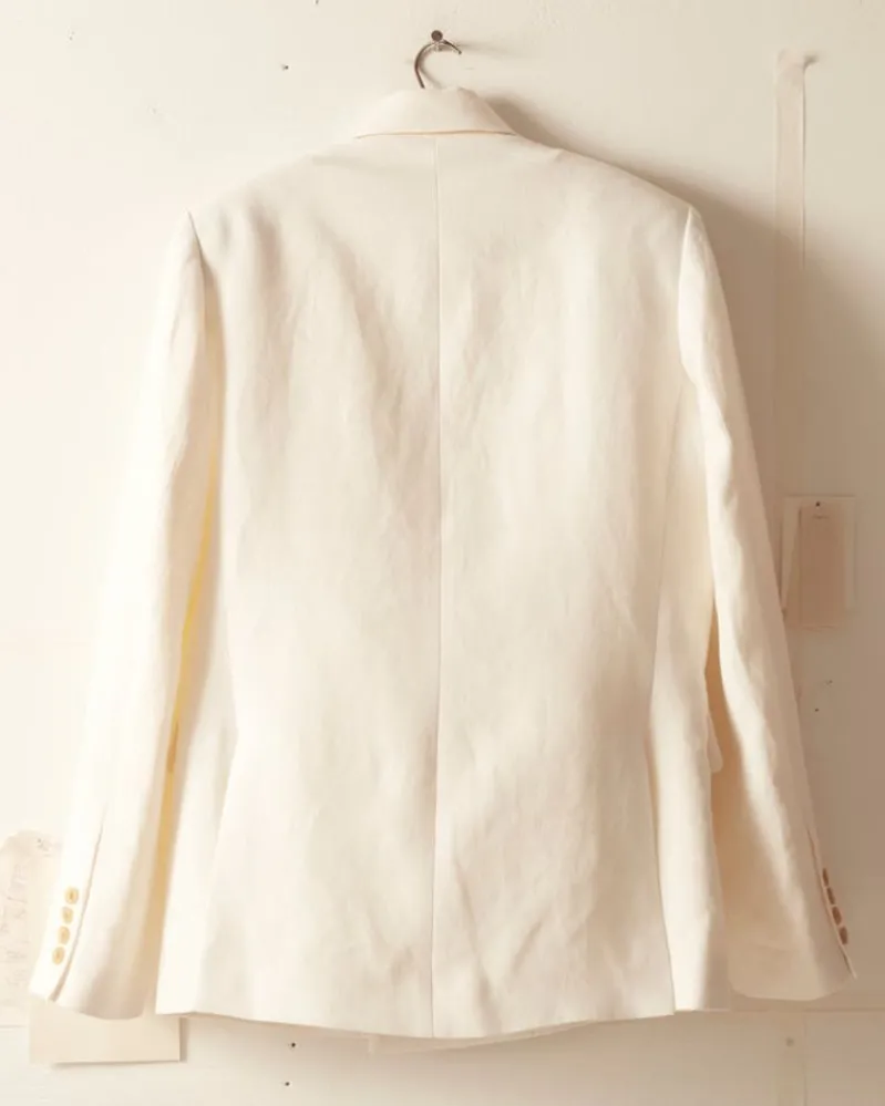 Outerwear<BODE Linen Double-Breasted Suit Jacket - Ivory