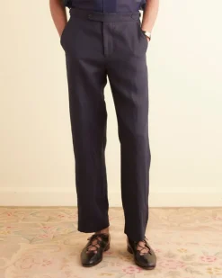 Trousers & Pants<BODE Linen Suiting Trousers Navy