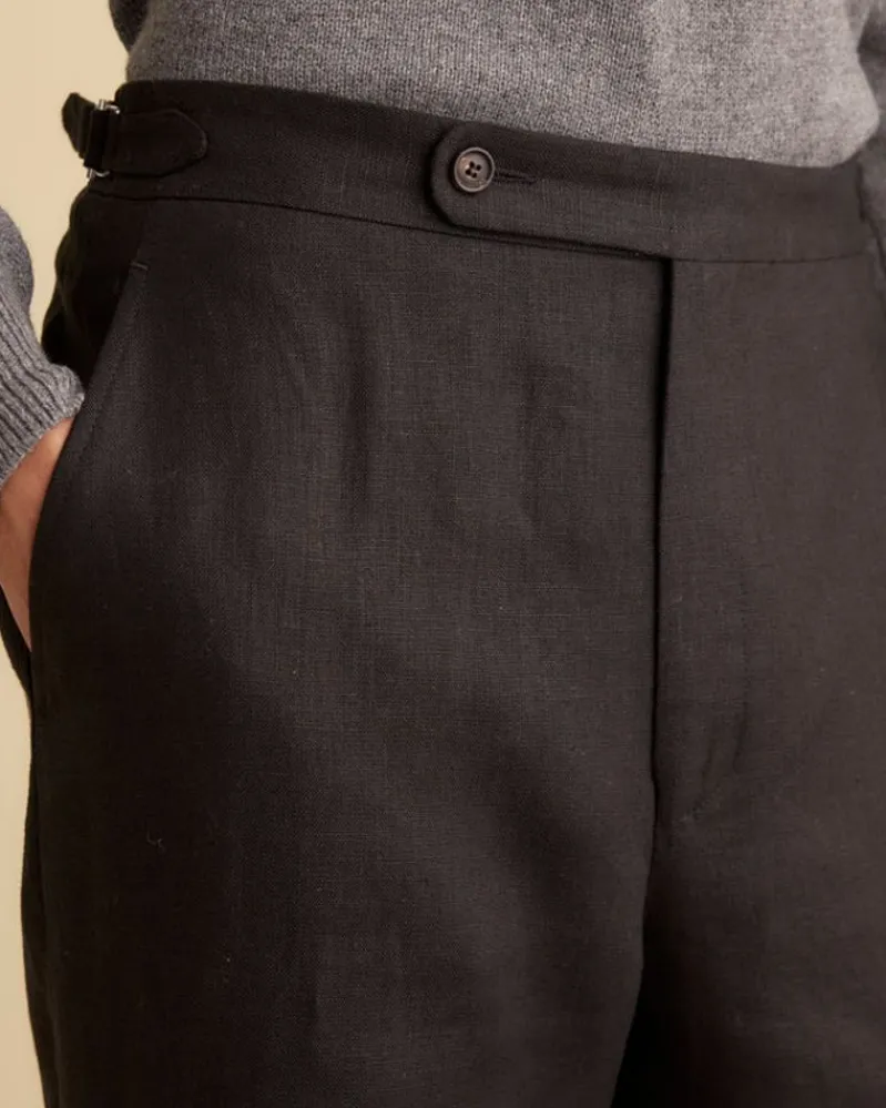 Trousers & Pants<BODE Linen Suiting Trousers - Black